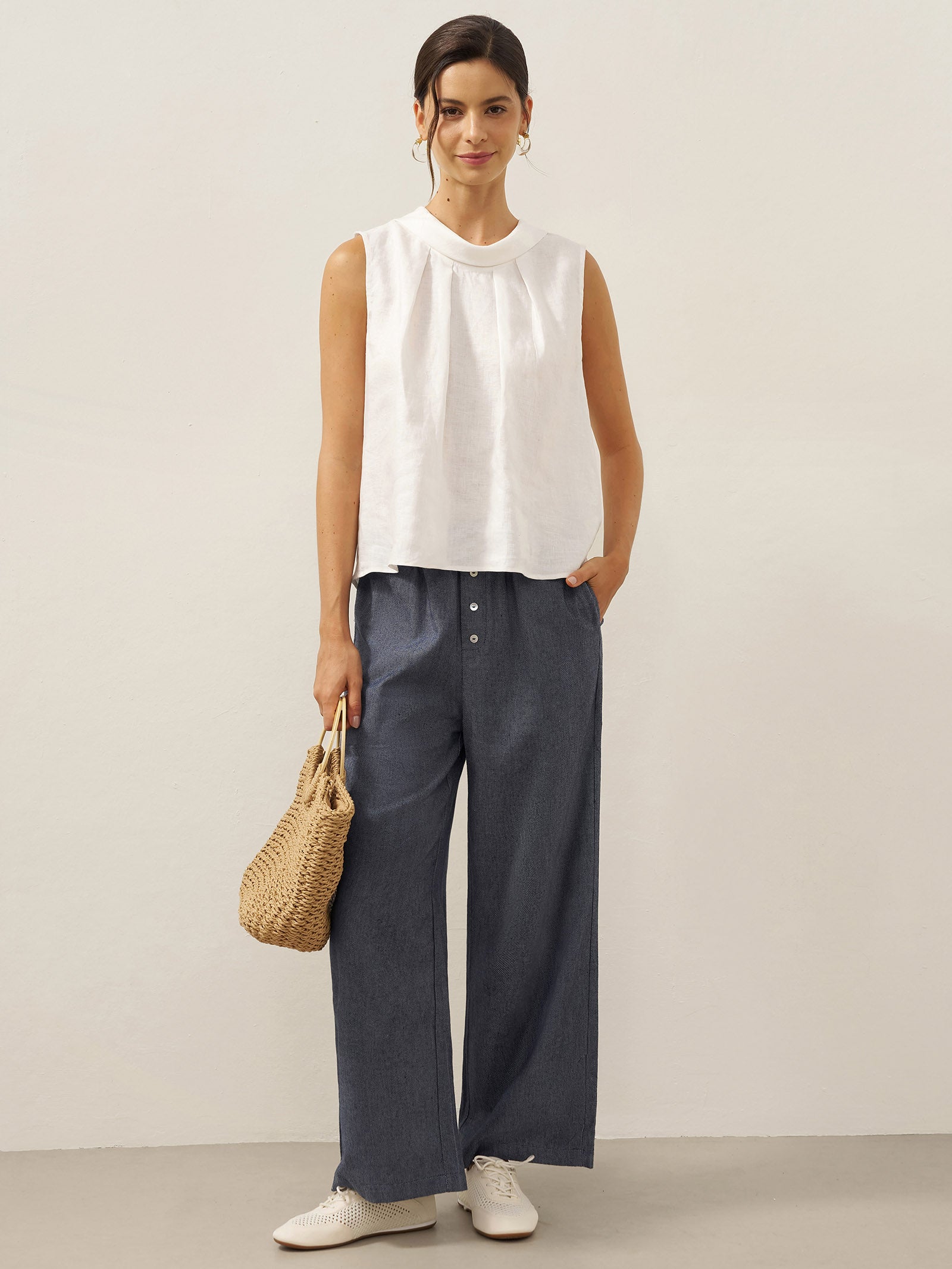 Blair Linen Sleeveless Blouse
