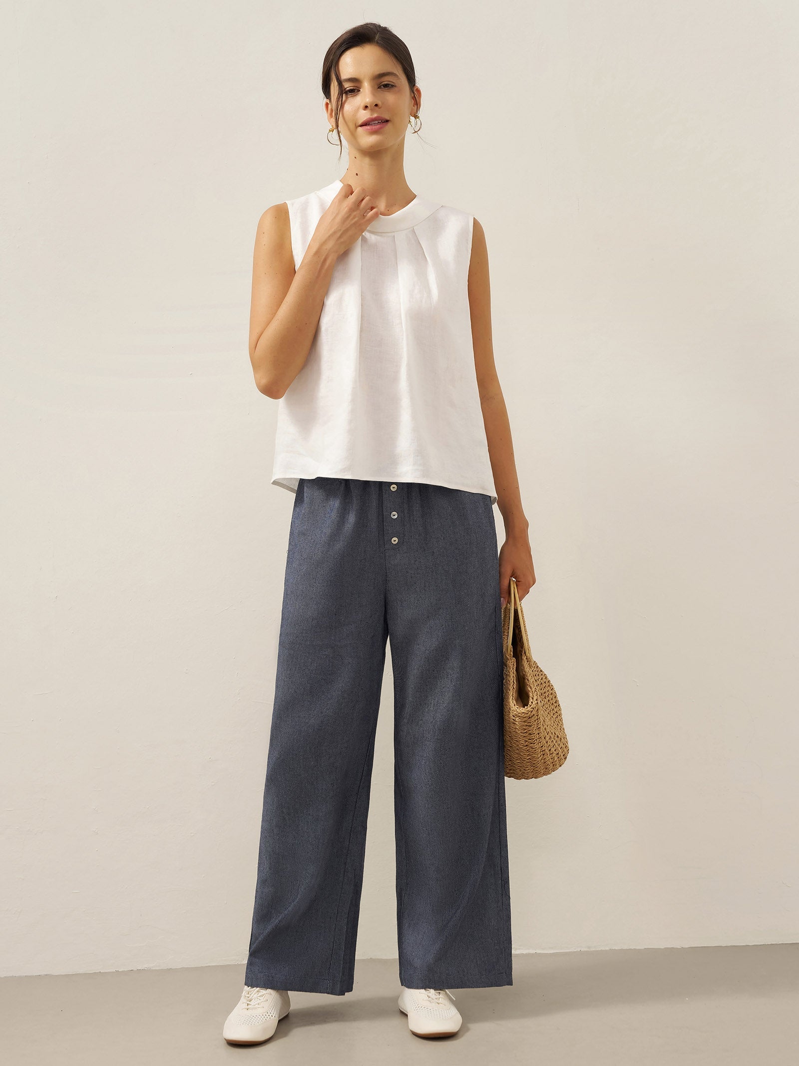 Blair Linen Sleeveless Blouse
