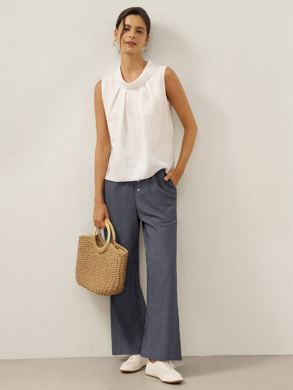 Blair Linen Sleeveless Blouse