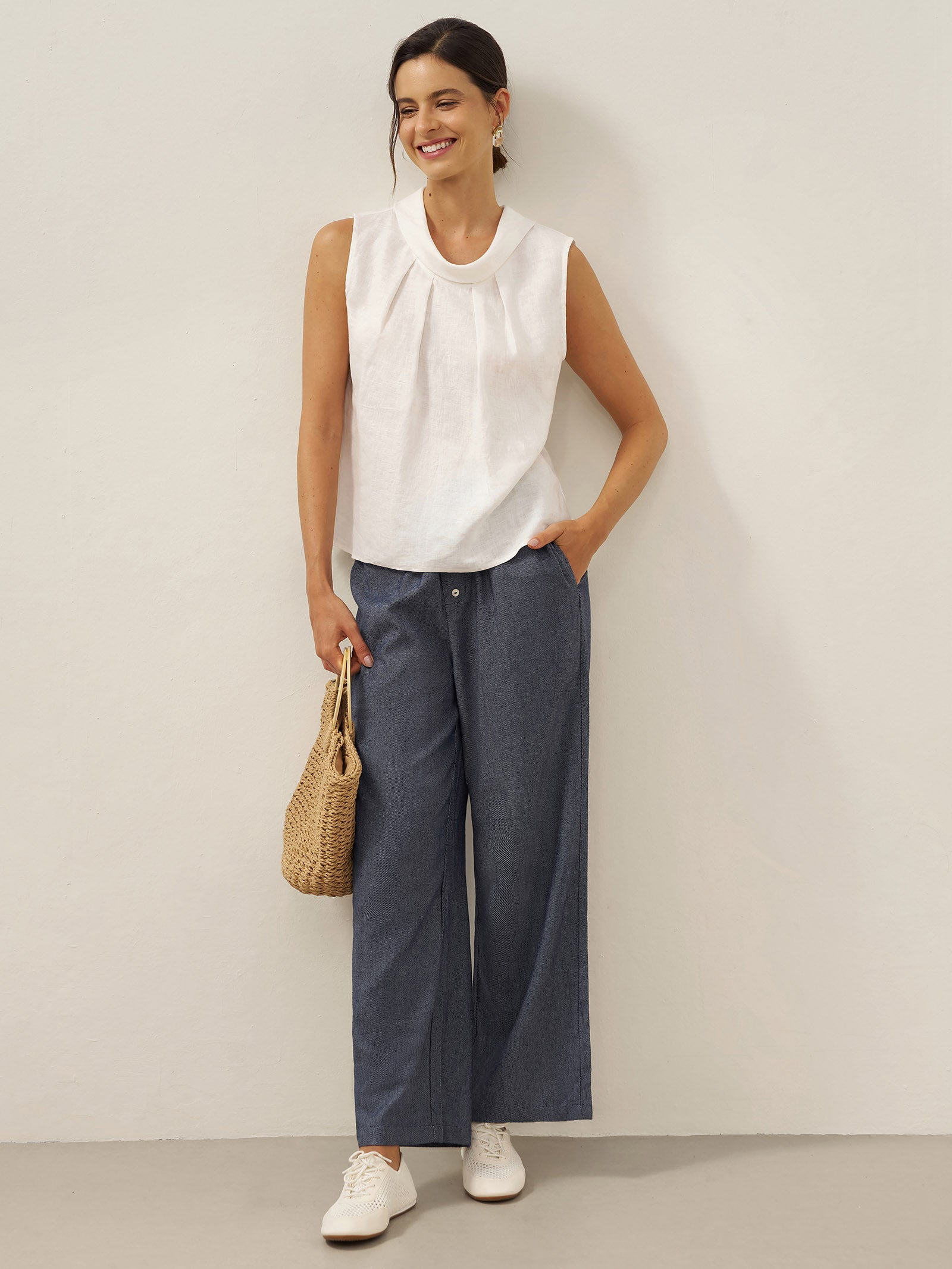 Blair Linen Sleeveless Blouse