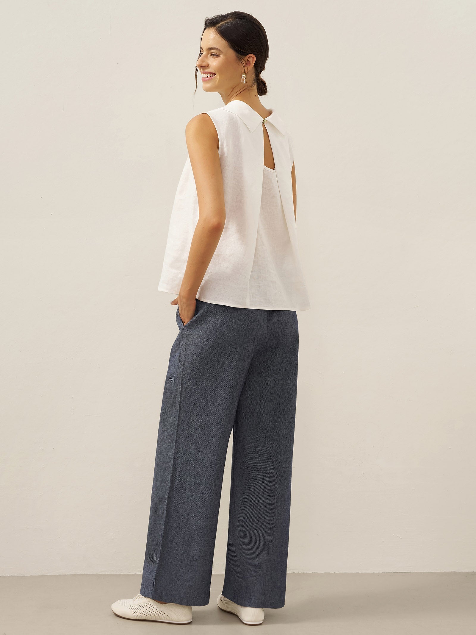 Blair Linen Sleeveless Blouse