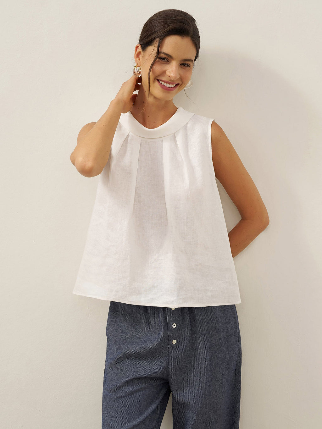 Blair Linen Sleeveless Blouse