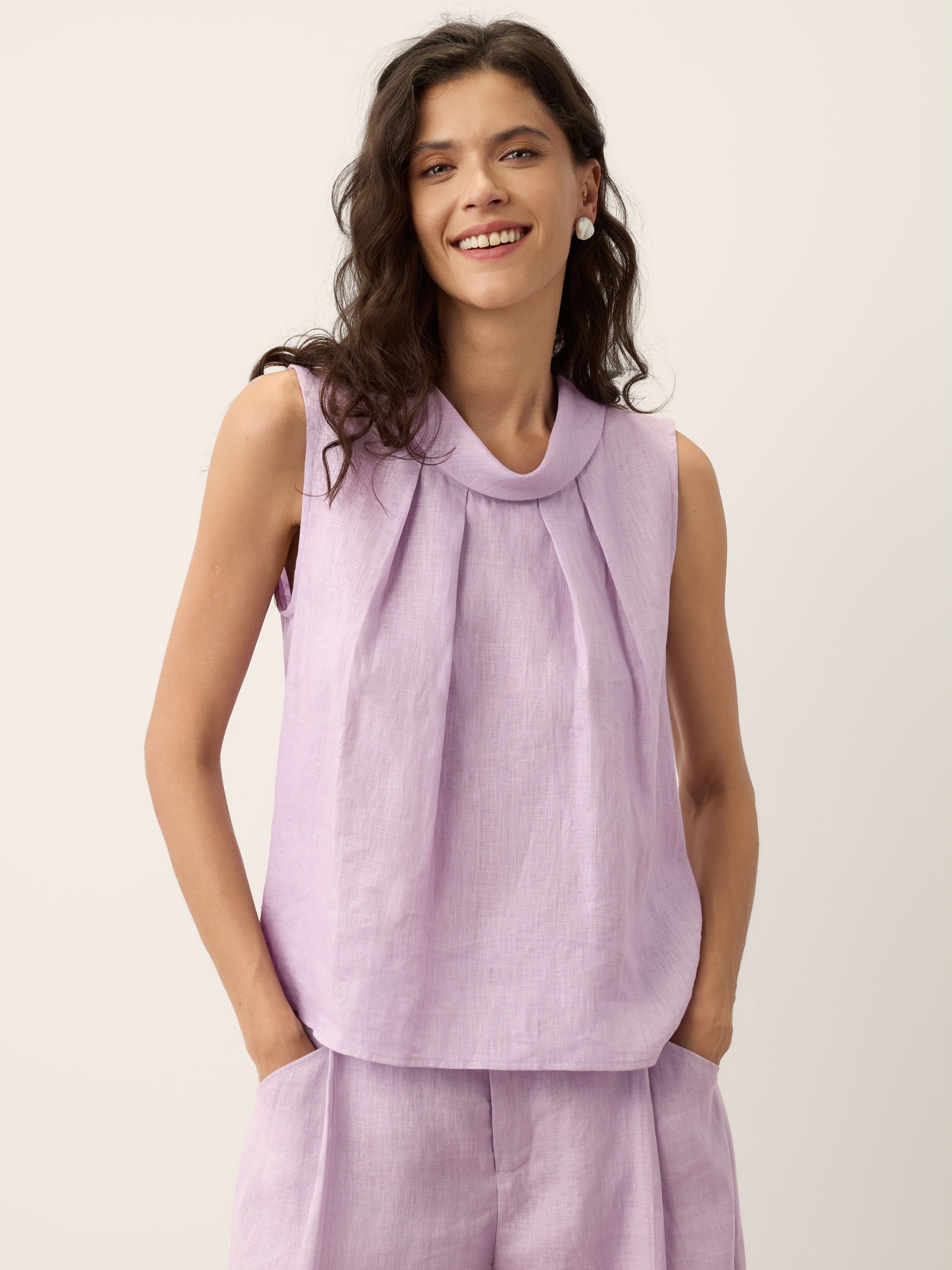 Blair Linen Sleeveless Blouse