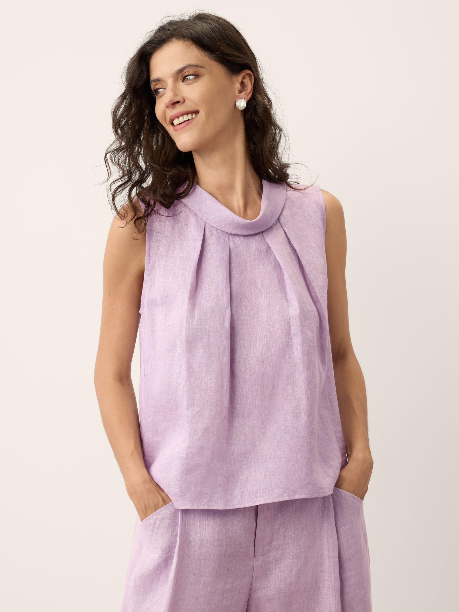 Blair Linen Sleeveless Blouse