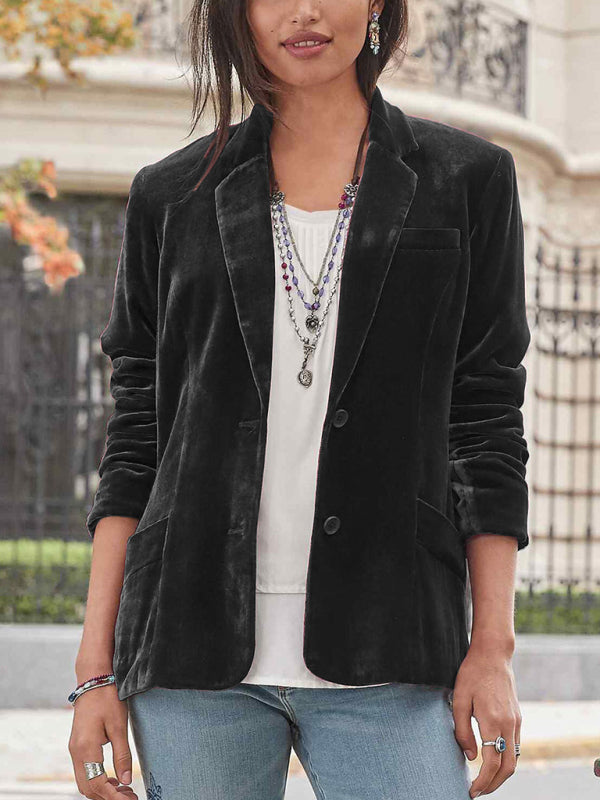 Women's Velvet Blazer Top