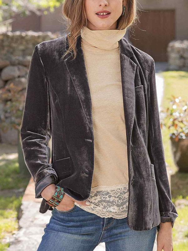 Women's Velvet Blazer Top