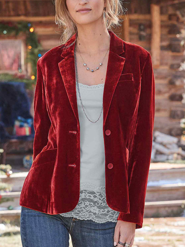 Women's Velvet Blazer Top