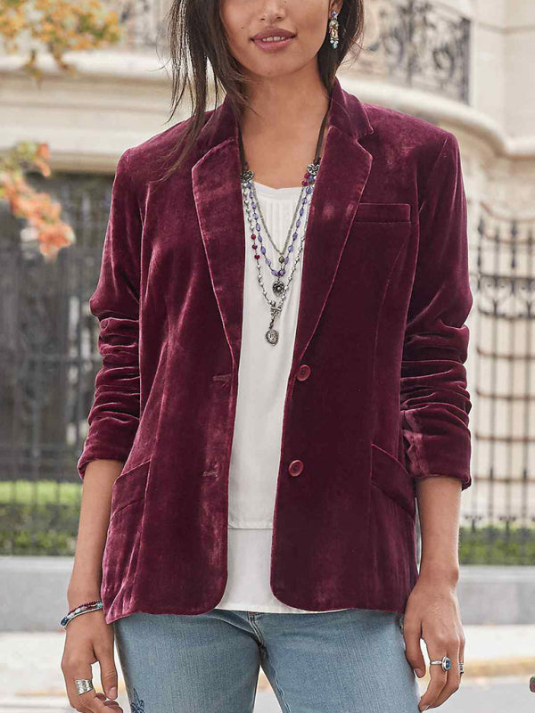 Women's Velvet Blazer Top